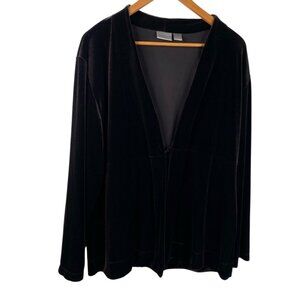 Chicos Women's Cardigan Jacket Velvet Holiday Career Brown Size 3